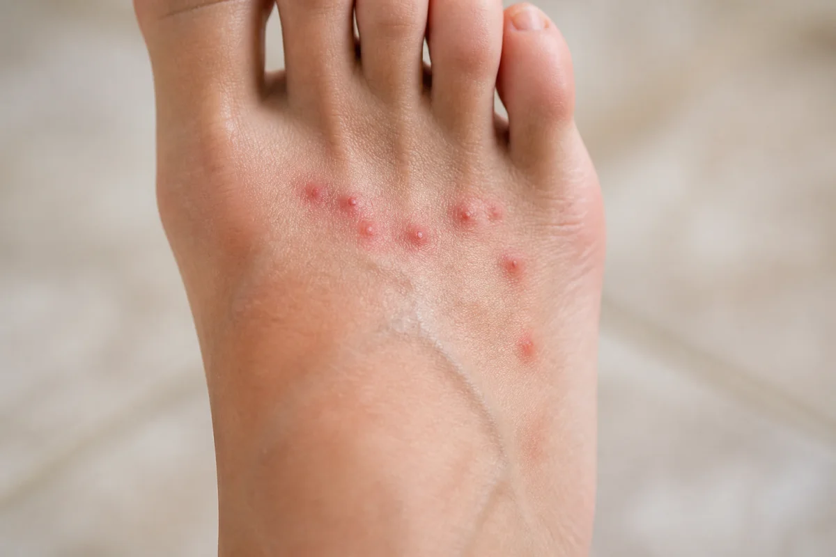 piqure punaise de lit pied